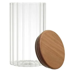 Fabrique de Styles Pots Et Bocaux>Bocal en verre avec couvercle en acacia 70cl Naturel