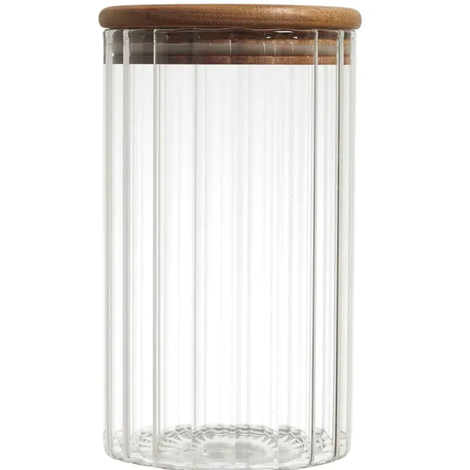 Fabrique de Styles Pots Et Bocaux>Bocal en verre avec couvercle en acacia 70cl Naturel