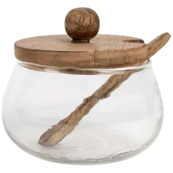 Fabrique de Styles Pots Et Bocaux>Bocal en verre et manguier - Duo Naturel