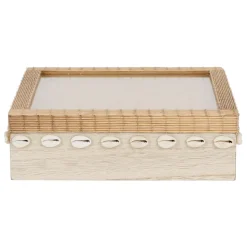 Fabrique de Styles Boîtes>Boite à thé 9 compartiments sable et coquillages - sand Naturel