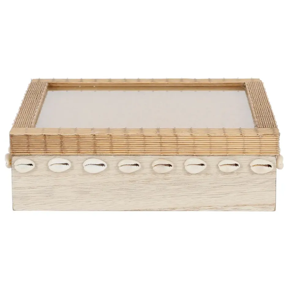 Fabrique de Styles Boîtes>Boite à thé 9 compartiments sable et coquillages - sand Naturel