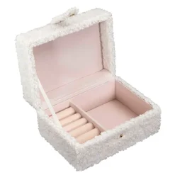 Fabrique de Styles Bijoux Fantaisie>Boite a bijoux bouclette creme 11x15xh8cm Crème