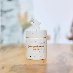 Fabrique de Styles Déco>Boite a dent bonheur en grès d4cm - Bonne Etoile Blanc