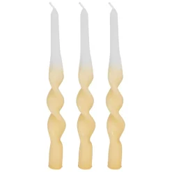 Fabrique de Styles Bougies Parfumées>Boite de 3 bougies chandelle 50g - Torsade Jaune