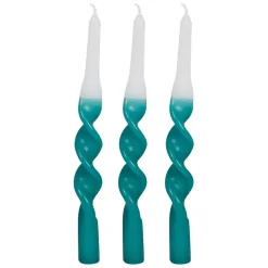 Fabrique de Styles Bougies Parfumées>Boite de 3 bougies chandelle 50g - Torsade Vert