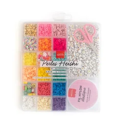 Fabrique de Styles Loisirs Créatifs>Boite de 16 couleurs pop de perles heishi 6 mm et accessoires Multicolore