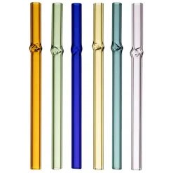 Fabrique de Styles Accessoires Réutilisables>Boite de 6 pailles torsadée en verre l12cm - Colorea Multicolore