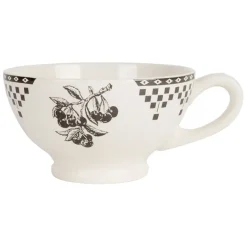 Fabrique de Styles Bols Et Coupelles>Bol avec anse en faïence 45cl - Damier Anthracite