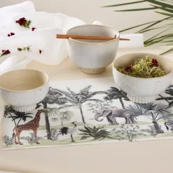 Fabrique de Styles Bols Et Coupelles>Bol en grès et baguettes d14cm - Organic Blanc