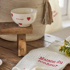 Fabrique de Styles Bols Et Coupelles>Bol Petit cœur en grès moucheté 30cl - Famille Blanc