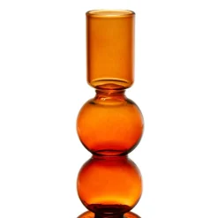 Fabrique de Styles Photophores, Bougeoirs Et Lanternes>Bougeoir Aria D7.5Xh15.5cm Ambre