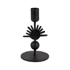 Fabrique de Styles Photophores, Bougeoirs Et Lanternes>Bougeoir en fer h15cm - Heolio Noir