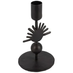 Fabrique de Styles Photophores, Bougeoirs Et Lanternes>Bougeoir en fer h15cm - Heolio Noir