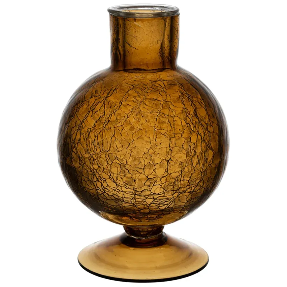 Fabrique de Styles Photophores, Bougeoirs Et Lanternes>Bougeoir en verre h15.4cm - Oanez Ambre