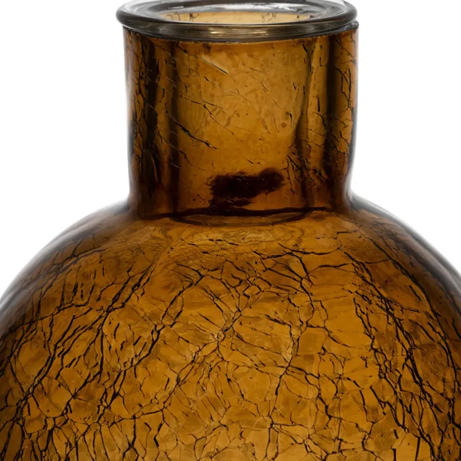 Fabrique de Styles Photophores, Bougeoirs Et Lanternes>Bougeoir en verre h15.4cm - Oanez Ambre