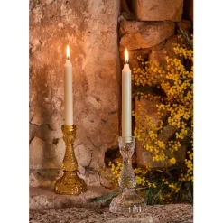 Fabrique de Styles Photophores, Bougeoirs Et Lanternes>Bougeoir en verre h17cm - Ceresse Ambre