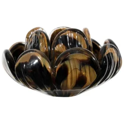 Fabrique de Styles Photophores, Bougeoirs Et Lanternes>Bougeoir en verre et camel h6cm - Camélia Noir