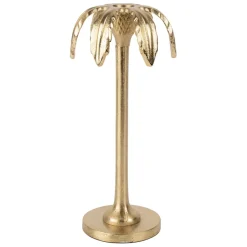Fabrique de Styles Photophores, Bougeoirs Et Lanternes>Bougeoir palmier en aluminium h25cm - Tropic Etoil Doré