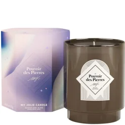 Fabrique de Styles Bougies Parfumées>Bougie Bijou Collier Or pierre Lazurite lavande boisé 50h Bleu