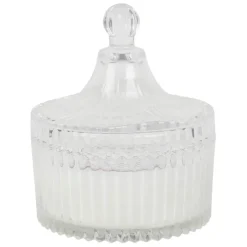 Fabrique de Styles Bougies Parfumées>Bougie en verre senteur calisson 180g Blanc