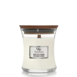 Fabrique de Styles Bougies Parfumées>Bougie jarrre parfumée Thé et jasmin 65h Blanc