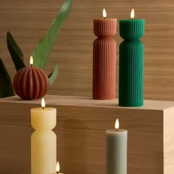 Fabrique de Styles Déco Lumineuse>Bougie led boule h12cm Terracotta