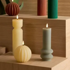 Fabrique de Styles Déco Lumineuse>Bougie led pilier h24.5cm Ivoire