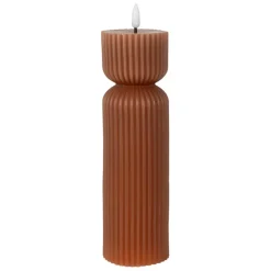 Fabrique de Styles Déco Lumineuse>Bougie led pilier h24.5cm Terracotta