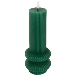Fabrique de Styles Déco Lumineuse>Bougie led pilier vert sapin h21cm Vert Foncé