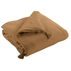 Fabrique de Styles Couvre-lits>Bout de lit en gaze de coton 90x200cm - Gaia Camel