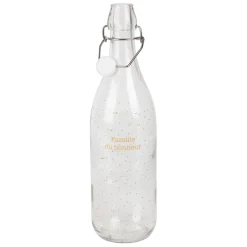 Fabrique de Styles Carafes Et Pichets>Bouteille en verre avec détails 1l - Famille Doré