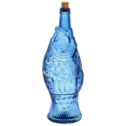 Fabrique de Styles Carafes Et Pichets>Bouteille Poisson 1.1l en verre recyclé Bleu