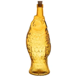 Fabrique de Styles Carafes Et Pichets>Bouteille Poisson en verre recyclé sablé 1.1L Orange