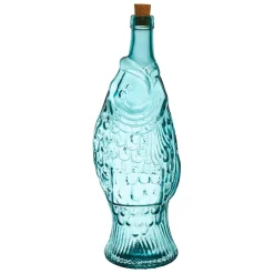 Fabrique de Styles Carafes Et Pichets>Bouteille poisson 1.1l en verre recyclé Turquoise
