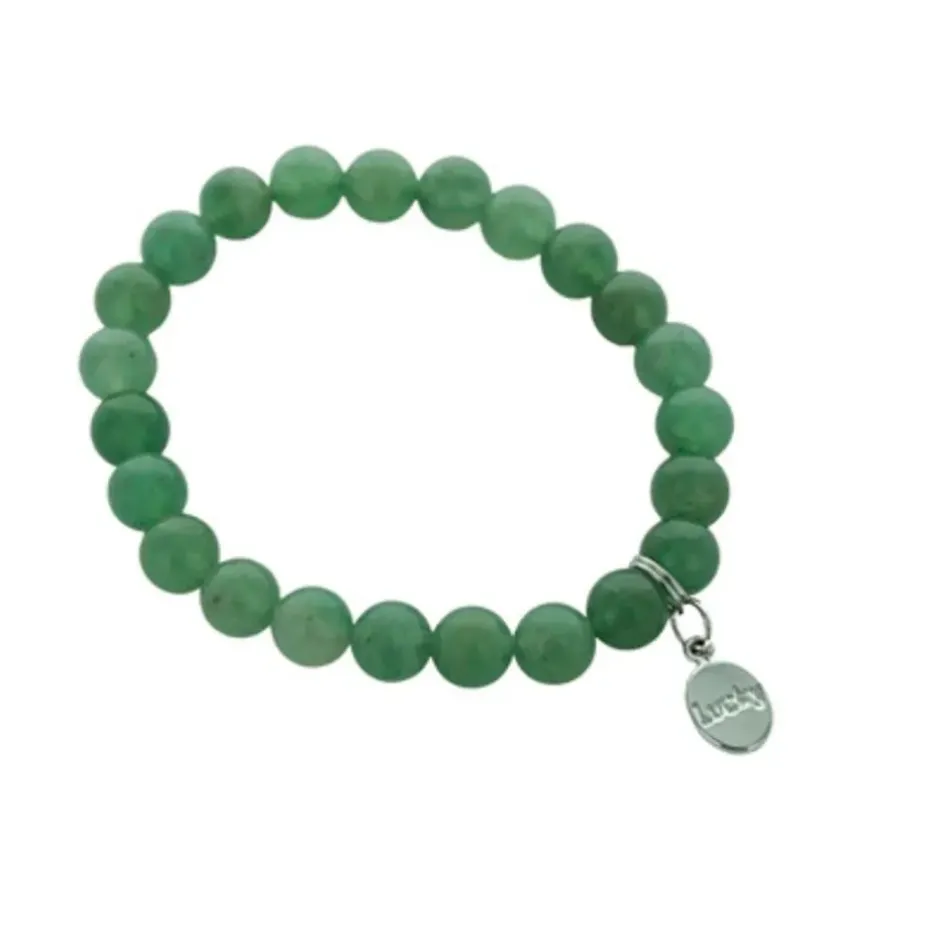Fabrique de Styles Bijoux Fantaisie>Bracelet aventurine e perles rondes 8mm et chance Vert