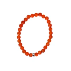 Fabrique de Styles Bijoux Fantaisie>Bracelet cornaline perles rondes 6mm Rouge