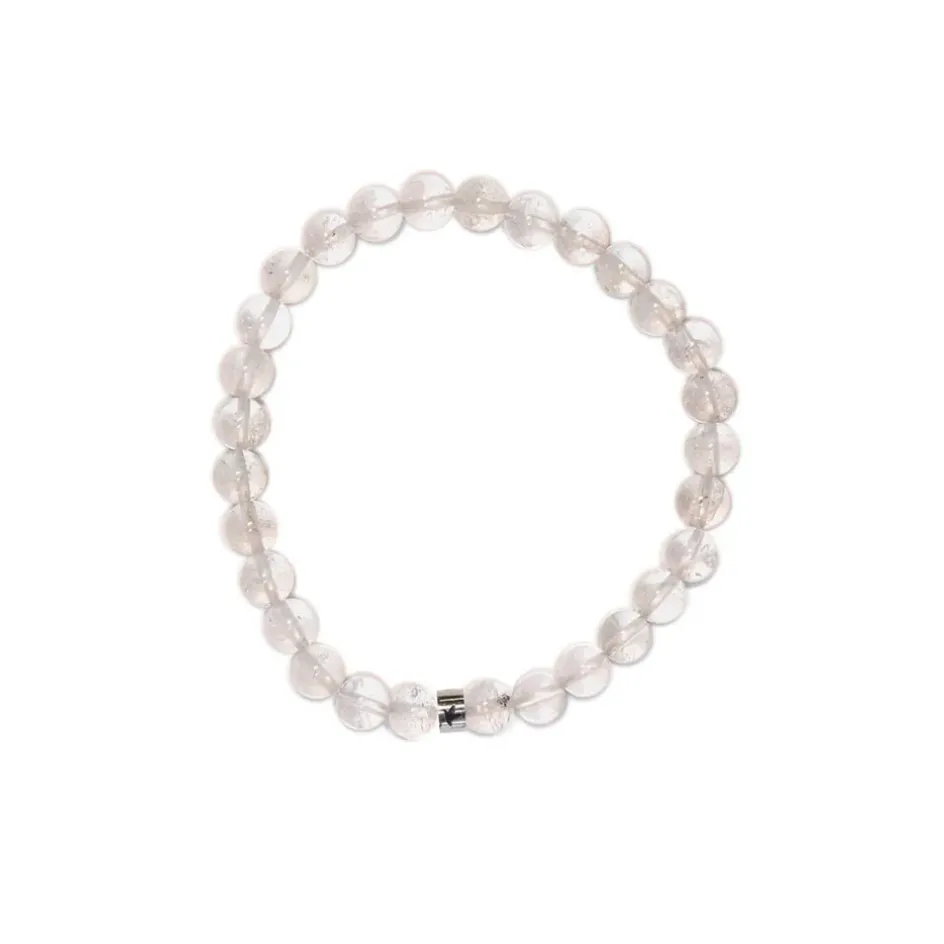 Fabrique de Styles Bijoux Fantaisie>Bracelet cristal de roche perles rondes 6mm