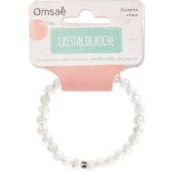 Fabrique de Styles Bijoux Fantaisie>Bracelet cristal de roche perles rondes 6mm
