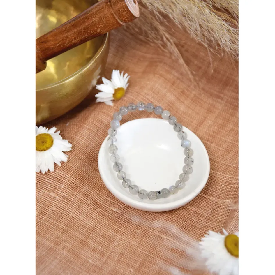 Fabrique de Styles Bijoux Fantaisie>Bracelet labradorite perles rondes 6mm Beige