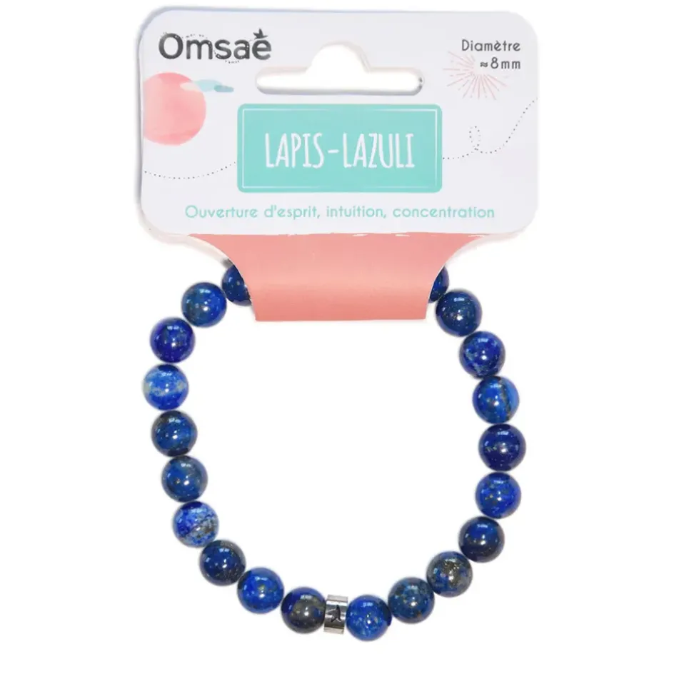 Fabrique de Styles Bijoux Fantaisie>Bracelet lapis lazuli perles rondes 8mm Bleu