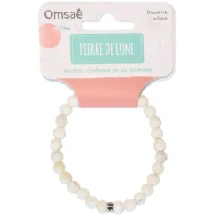 Fabrique de Styles Bijoux Fantaisie>Bracelet pierre de lune perles rondes 6mm Beige