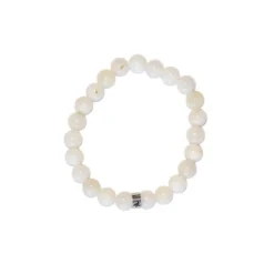 Fabrique de Styles Bijoux Fantaisie>Bracelet pierre de lune perles rondes 8mm Blanc
