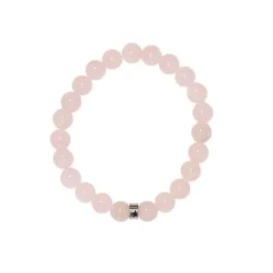 Fabrique de Styles Bijoux Fantaisie>Bracelet quartz perles rondes 8mm Rose