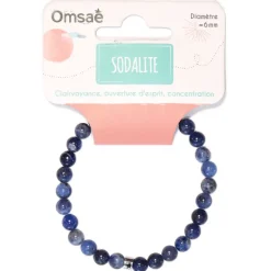 Fabrique de Styles Bijoux Fantaisie>Bracelet sodalite perles rondes 6mm Bleu
