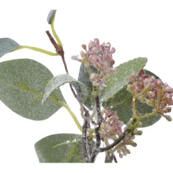 Fabrique de Styles Fleurs Et Plantes Artificielles>Branche d'eucalyptus en plastique paillettes givré h50cm Vert