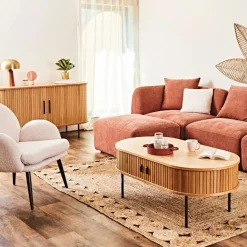 Fabrique de Styles Buffets Et Vitrines>Buffet en placage chêne 140x45cm - nola Naturel