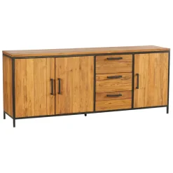 Fabrique de Styles Buffets Et Vitrines>Buffet enfilade en teck massif 3 portes L195cm - Alix Naturel