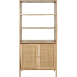 Fabrique de Styles Bibliothèques Et Étagères>Buffet haut en bois avec 3 niveaux H163cm - Baia Beige
