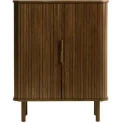 Fabrique de Styles Buffets Et Vitrines>Buffet placage chêne foncé 3 étagères H113cm - Cavo Marron