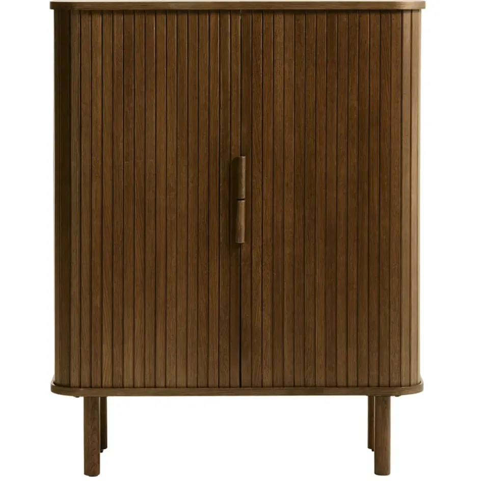 Fabrique de Styles Buffets Et Vitrines>Buffet placage chêne foncé 3 étagères H113cm - Cavo Marron